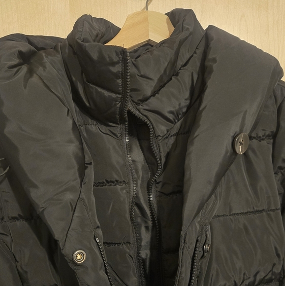 Black long puffer winter coat Point Zero - Picture 5 of 7